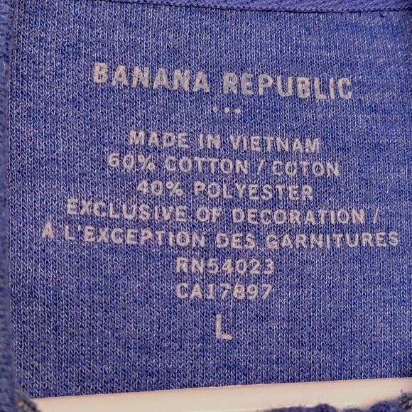 Banana Republic Sweater Mens L Pullover Henley Mock Neck Blue Contract Cuffs - Picture 7 of 11